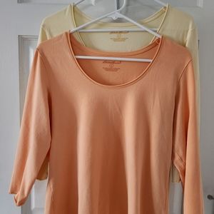 Eddie Bauer Pima cotton stretch tops. Size L